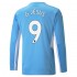 Camisola Manchester City Gabriel Jesus 9 Equipamento Primeiro 2021-2022 Manga Comprida